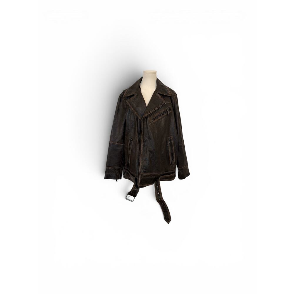 Wilson Leather Dark Brown Motorcycle Leather Blazer/Jacket Large - Picture 5 of 6